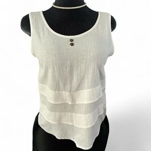 Bali White Textured Tank Top
